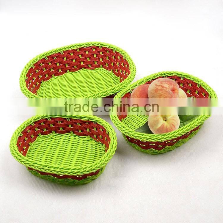 Custom made fancy mini plastic wicker woven baskets wholesale