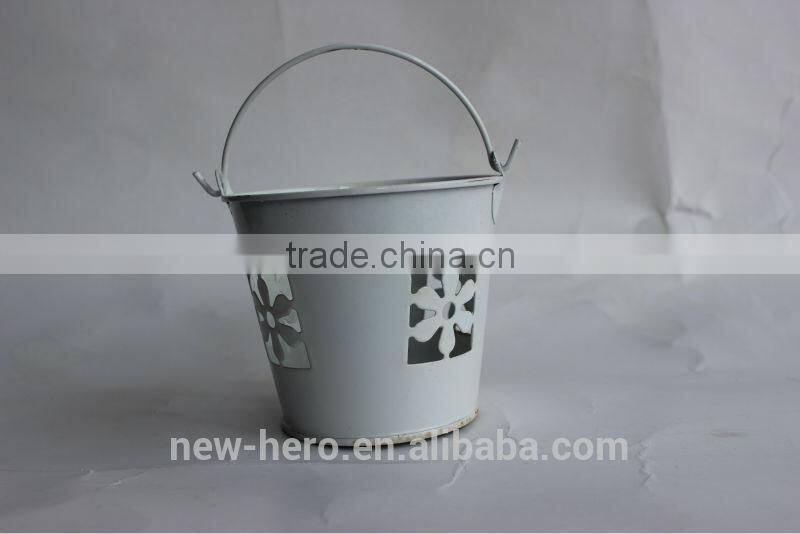 christmas metal bucket