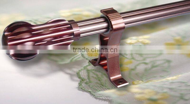 Aluminum Anodized Profile curtain rod with end cap from Factory
