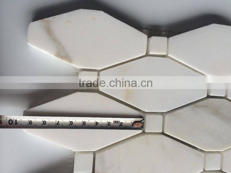 railway shape calacatta gold marble mosaic