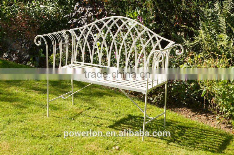 2 Seater Outdoor Folding Metal Garden Bench Gothic Style