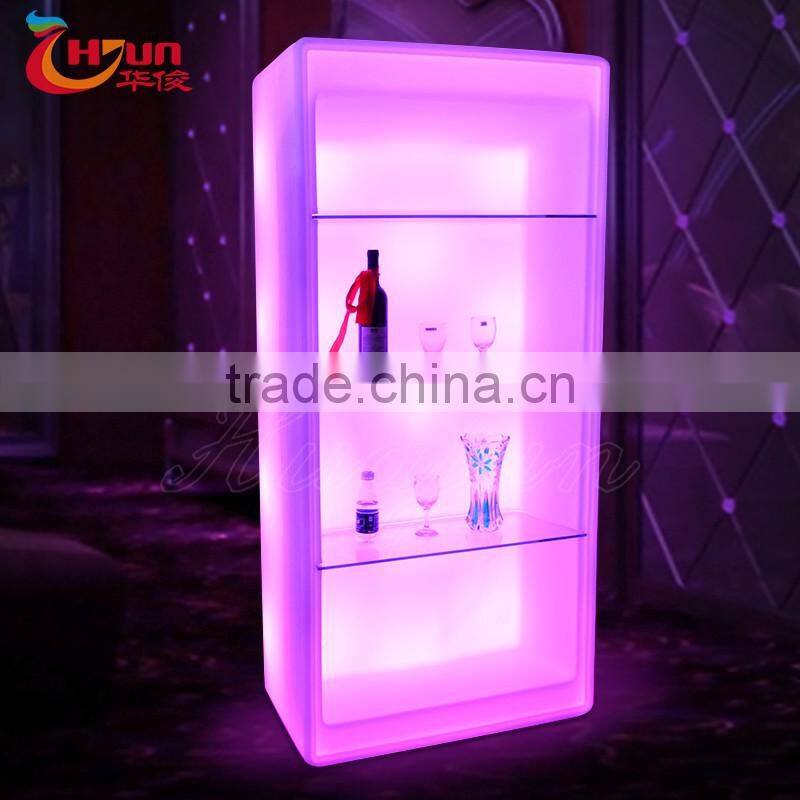 lighting up wine display design,color changeable display shelf,LED square display