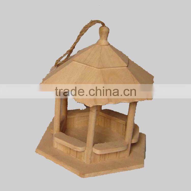 New unfinished bird feeder , Custom wooden bird house with hanging