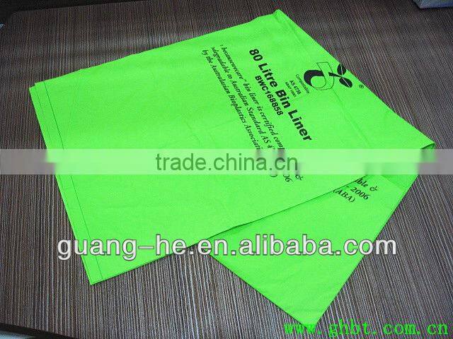 Eco-friendly disposable bag/100% biodegradable garbage bag/ trash bag,customized available