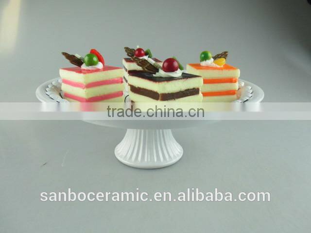 ceramic cake stand , metal cake stand white for wedding & party with dome