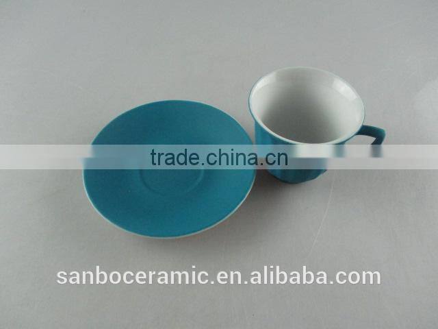 Matte Colorful ceramic coffee cup set, Mini Ceramic Cup and Saucer Box