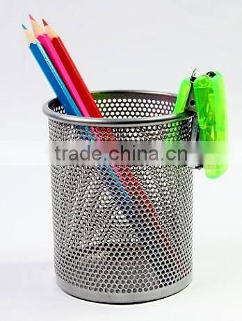 Fancy Desk Stationery Metal Mesh Single Pen Holder