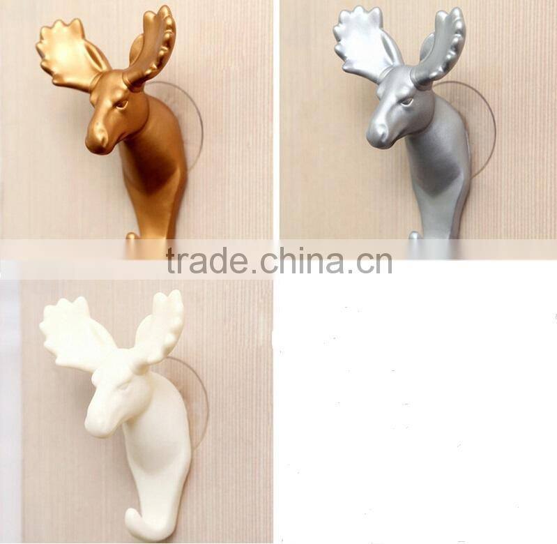 Wholesale Stock Deer Shaped Resin Decorate Sucker Wall Hook
