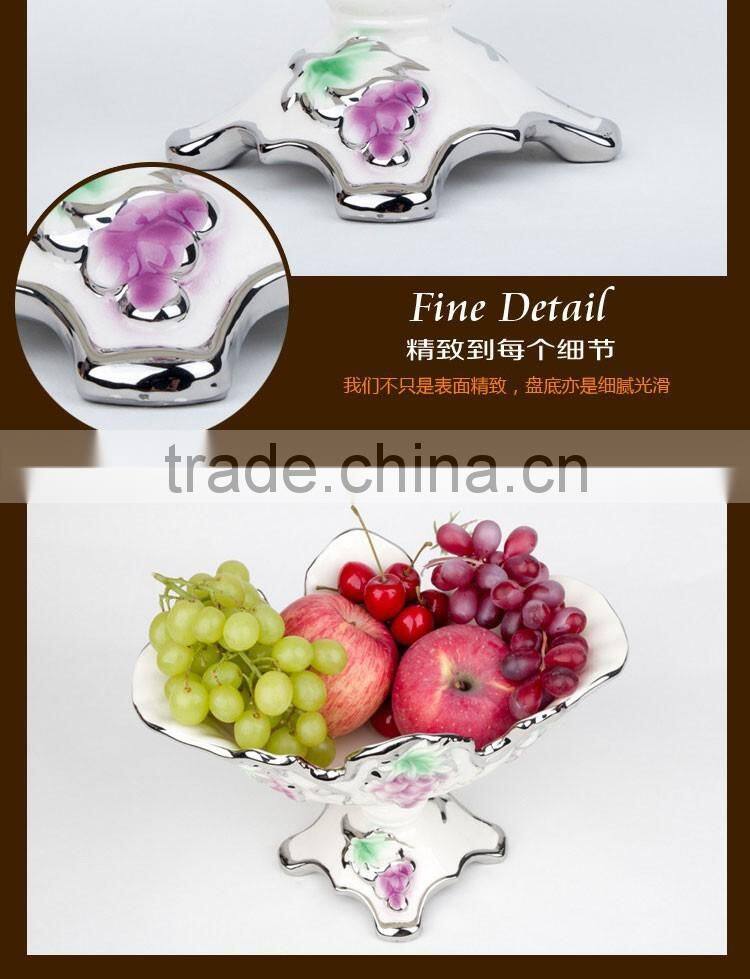 Wholesale ceramic candy tray golden,fruit tray ceramic material