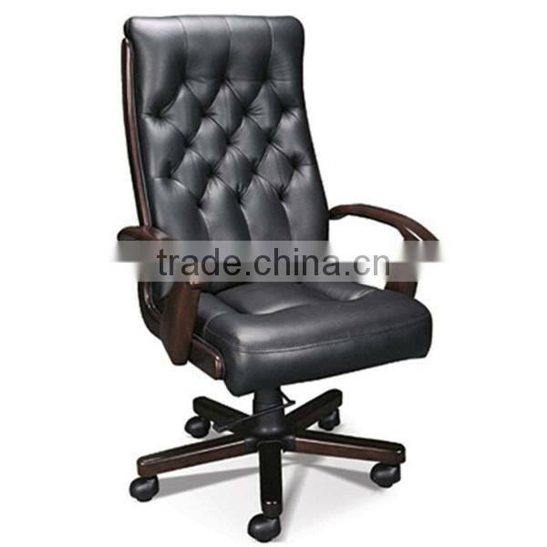 Leather antique wood office chairs