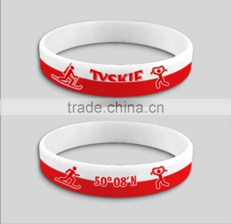 OEM white color silicone wristband