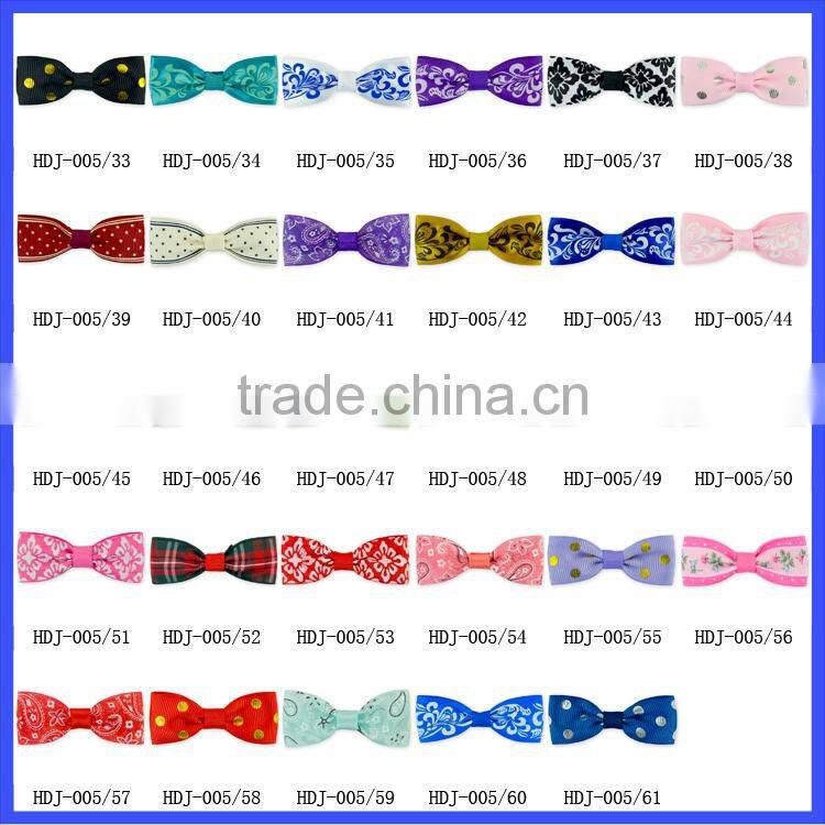 100% Polyester Green White Little Girl hair bow clip one size fit most