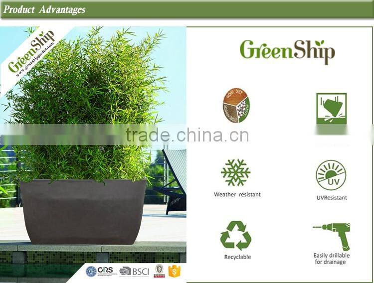 Square White Ceramic Flower Pot from Greenship/ 20 years lifetime/ lightweight/ UV protection/ eco-friendly