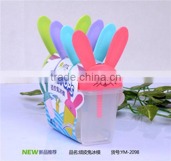 2098 lovely rabbit shape plastic ice mould,ice cream moulds