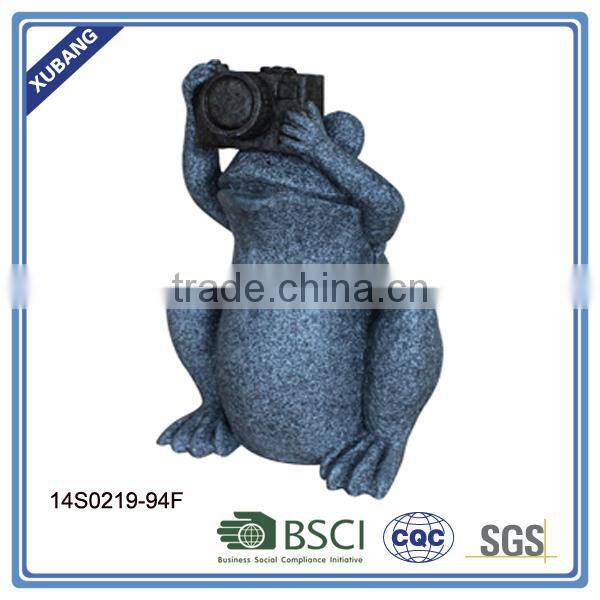 Custom Poly resin Outdoor Frog Garden Decoration Ornament