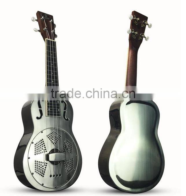 resonator ukulele with blues slide, copper alloy resonator ukulele, ukulele 23inch