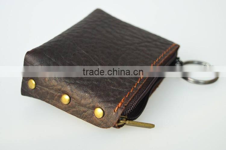 Full grain leather wallet men coin purse from Italy with card holder