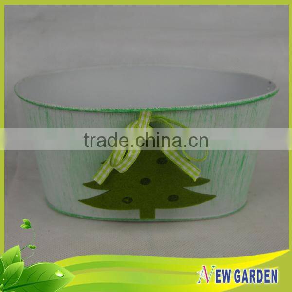 White and Green 12 Inch Flower Pot Or Any Size Welcome OEM