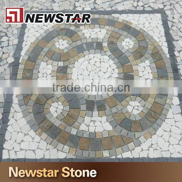 Slate garden mosaic tile floor
