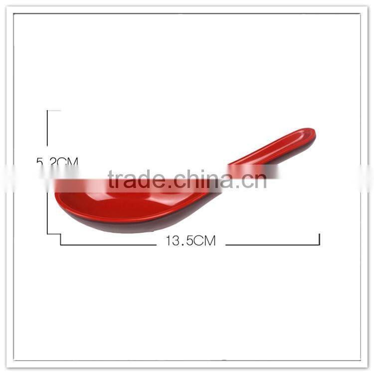 13.5*5.2cm, 30g Two tone red and black color hotel melamine table spoon