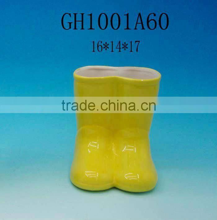 hot sale indoor ceramic shoe flower pot