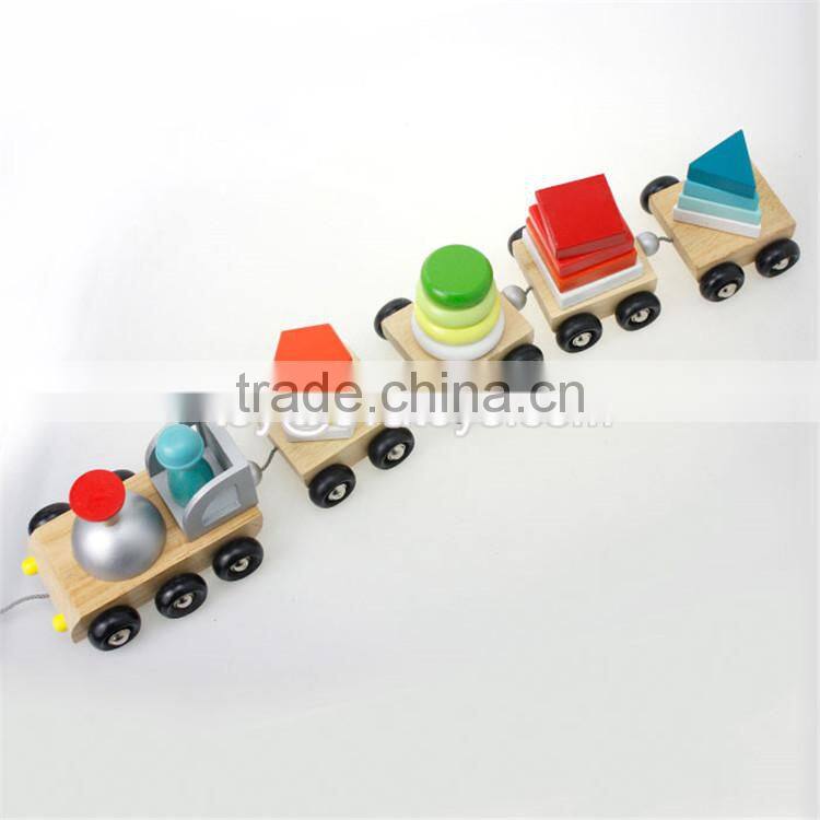 Best design educational children wooden stacking blocks train toy W04A270