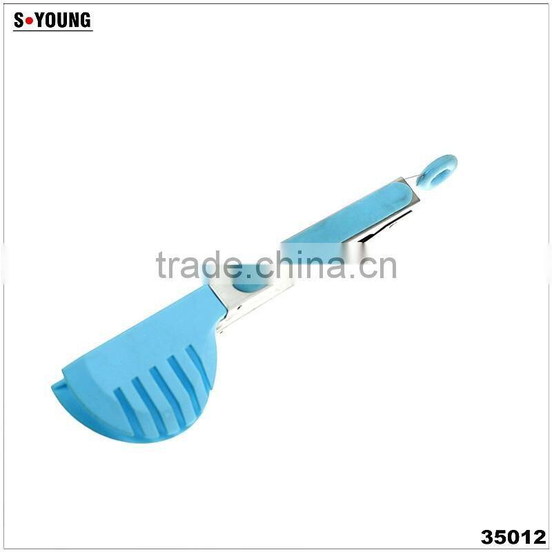 14006 New Shape Barbecue Grill Tongs Silicone Kitchen Serving Locking Food Tong