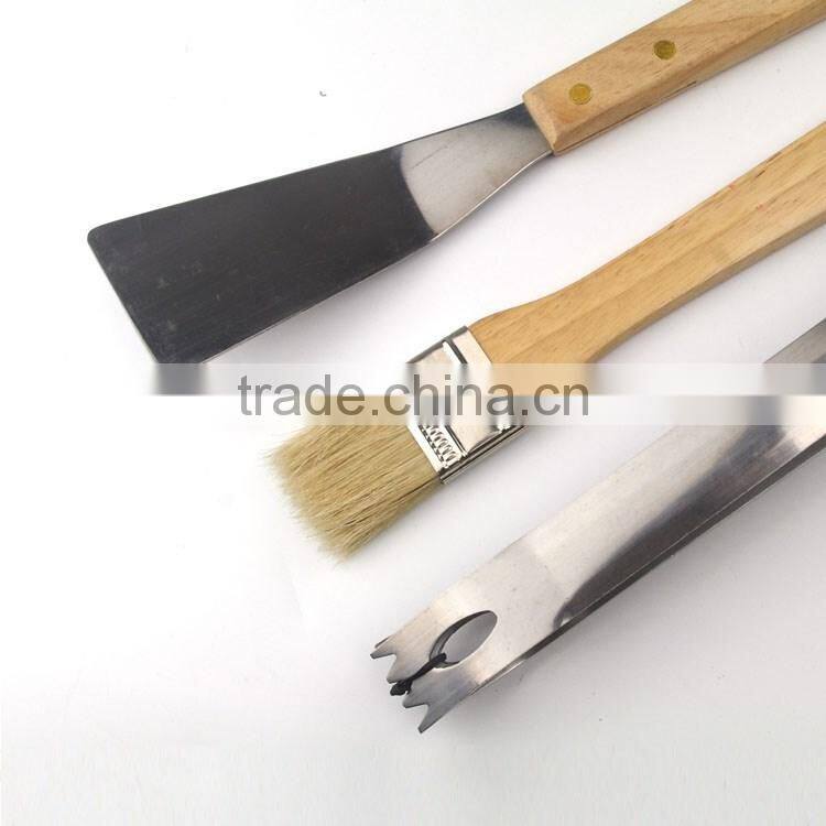 2017 trending products 3pcs outdoor bbq tool set with grill brush