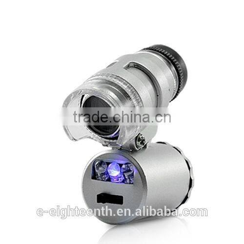 new MG9882 60X MiniLED+UV Lamp Hot Sell Loupe Pocket Microscope Jewelry Magnifier