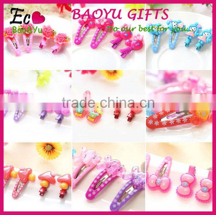 Hot sale beautiful Grosgrain Ribbon kids hair clips bows kids hair clips