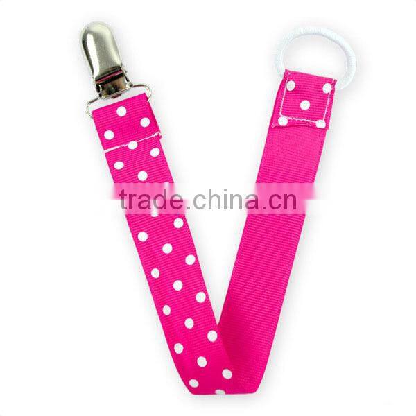 Wholesale Baby Pacifier Clips Customize Ribbon Chain Baby Pacifier Clip Holder