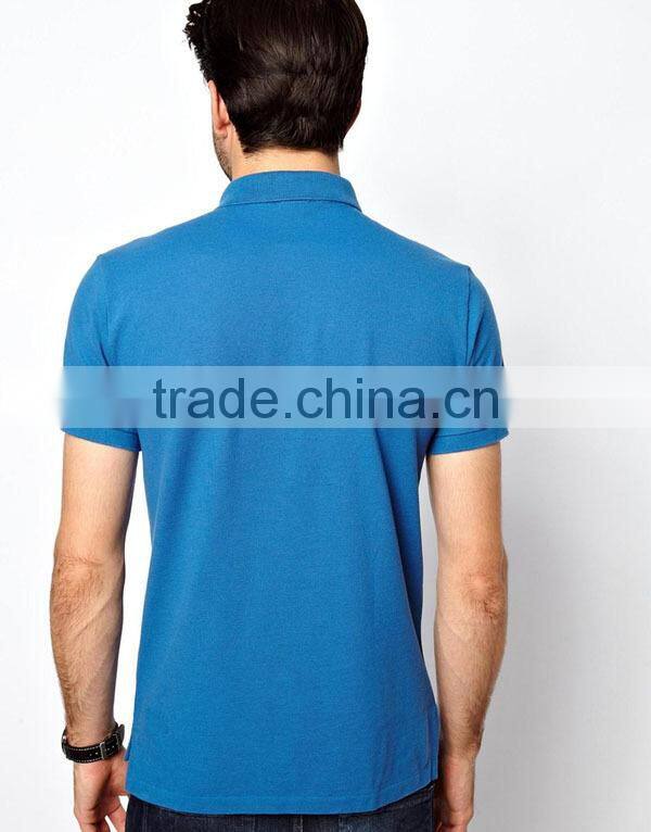 wholesale short sleeve blue 100%cotton polo shirt