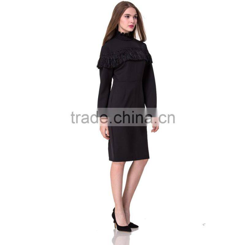 Guangzhou Domin fashion new styles 2017 women black dress