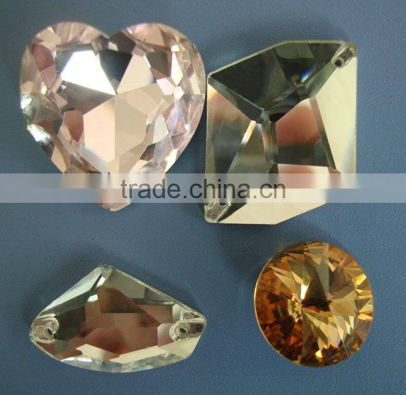 clothing or garment accessory crystal and galss bead