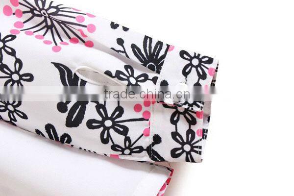 digital print foldable sleeve women top blouse design