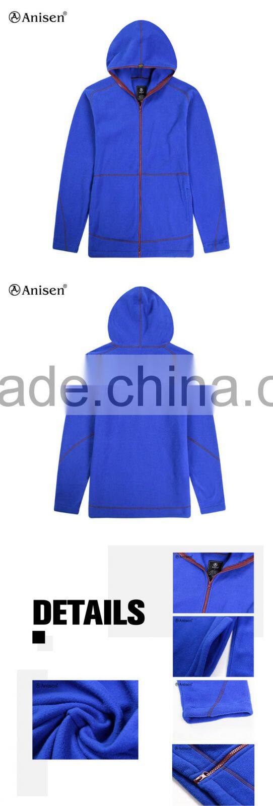 2017 hot sale oem service long red polar fleece men fleece sport jacket