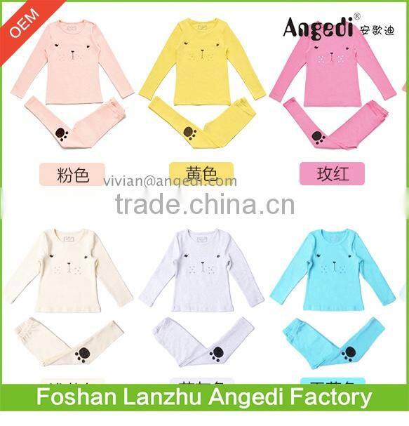 Kids wear Girls clothing lovely cotton pajamas cute designed soft night wear 2-14 year