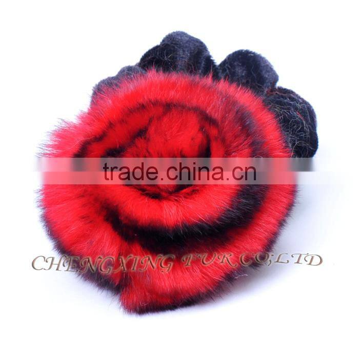 CX-E-33 Rabbit Fur Flower Elastic Hair Accessories For Women