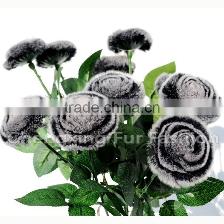 CX-A-69B China Factory New Products Rex Rabbit Fur Indian Wedding Flower