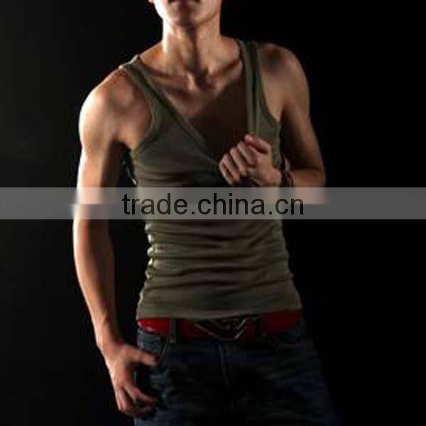Customized Tank Top 100% Cotton Blank Men Singlet