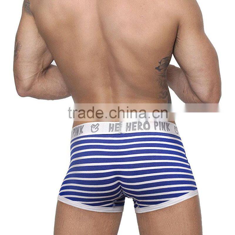 stripe cotton custom waistband logo for men underwear wholesale