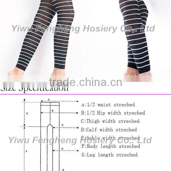 P0561 Yiwu Fenghui sexy striped leggings ladies snagging resistance leggings with strip