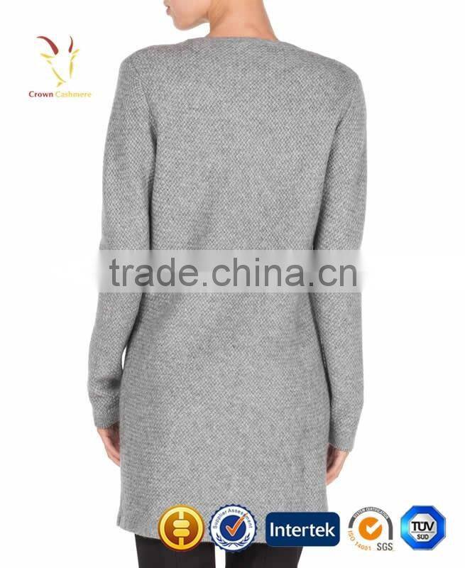 Open Front Winter Women Cashmere Cardigan Coat with Pockets