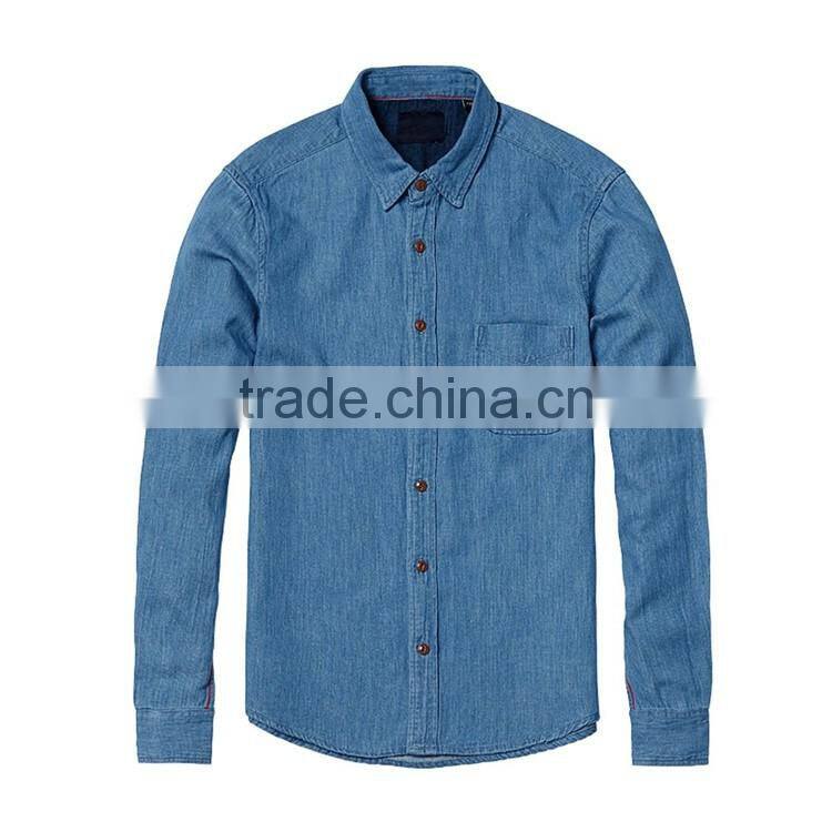 2016 new fashion casual washed mens denim shirts wholesale