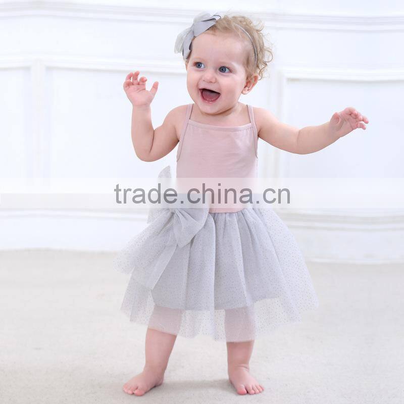 American style cotton baby girl clothes 2017 summer bow sequins mesh sundress new frock design girl child dress