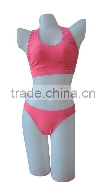 Hot sale fashion fitness bra sets sexy seamless woman underwear ladies sport bra panties