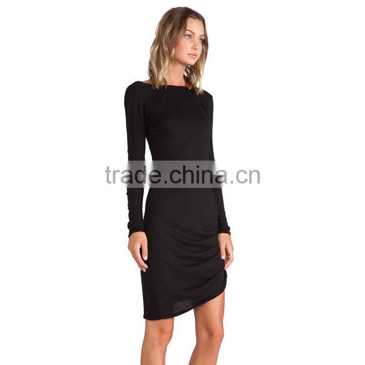 2015 Fashion Trends Winter Long sleeve Round Neck Bodycon dress Pencil Dress for womens