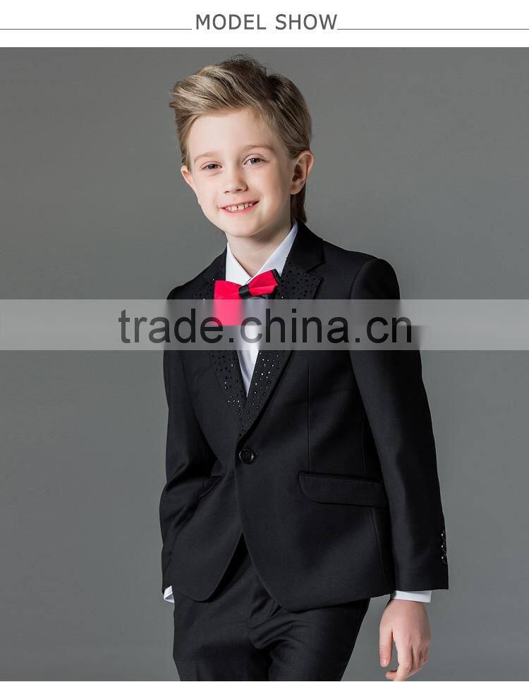 ELPA fancy flower boy black designer 3 piece formal suits for boys