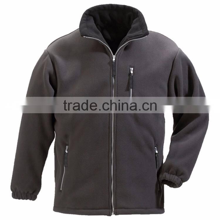 high quality wholesale men polar fleece jacket casual outdoor garment with zipper