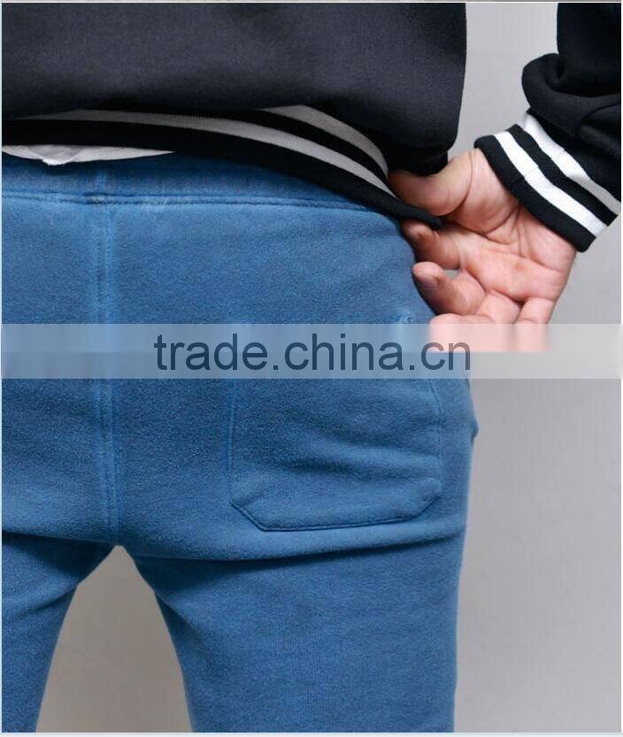 Mens Stone Wash Slim Navy Jogger-Sweatpants